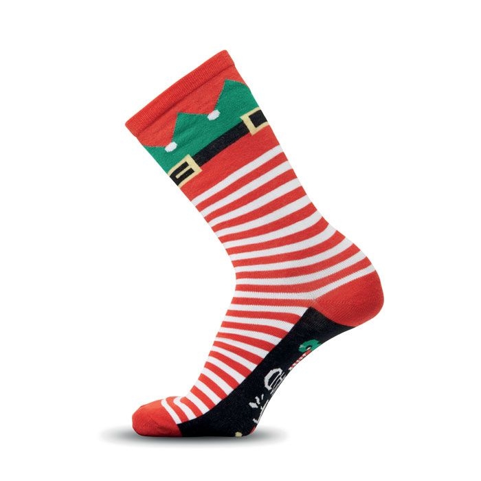 CX1574-35Soc Medium Weihnachtssocken M_ weiss_rot