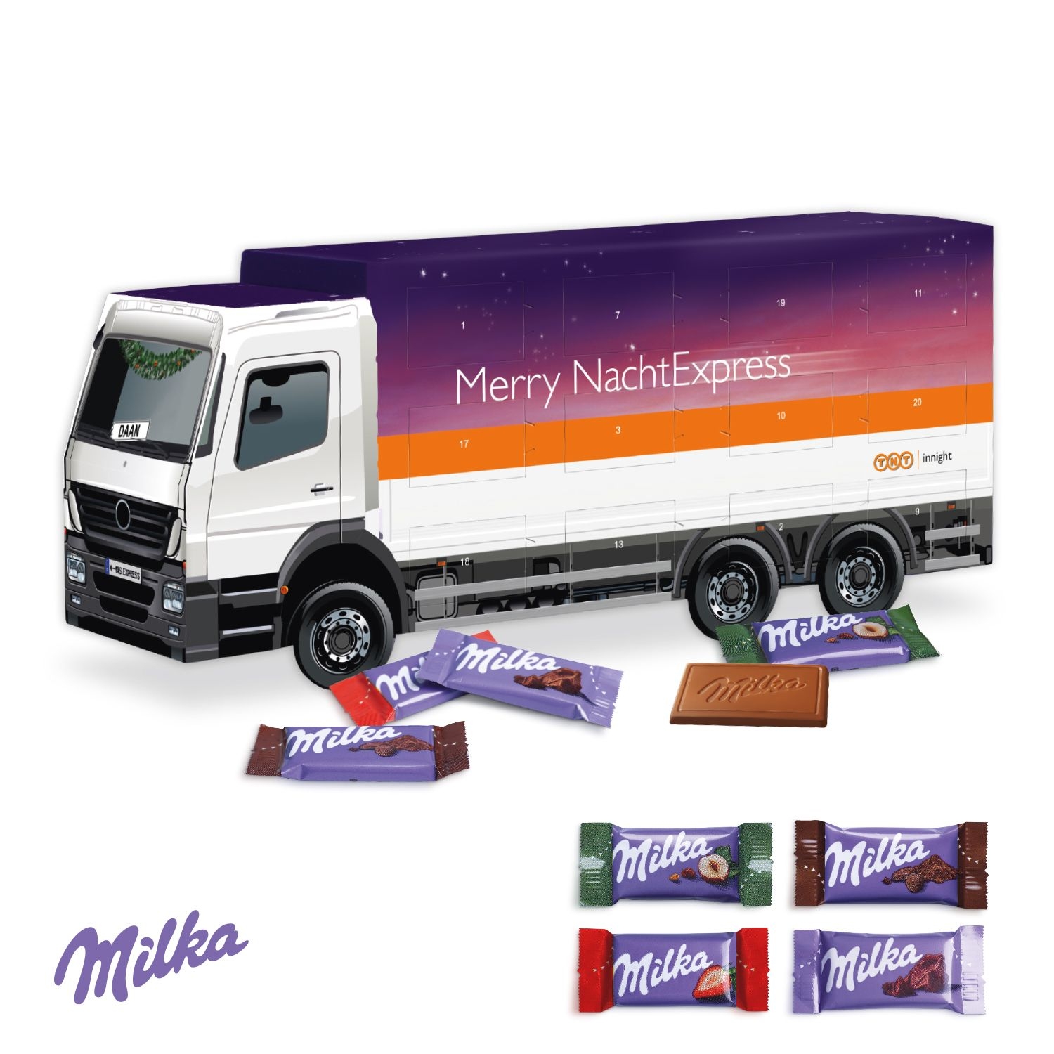 CD951793D Adventskalender LKW mit Milka Schokolade