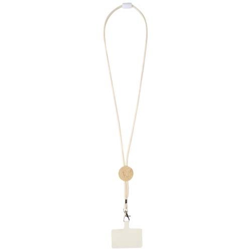 PF124456-1Adhab Smartphone Lanyard mit Bambusdetails_ weiss