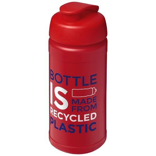 PF210461-3Baseline 500 ml recycelte Sportflasche mit Klappdeckel _ rot_rot
