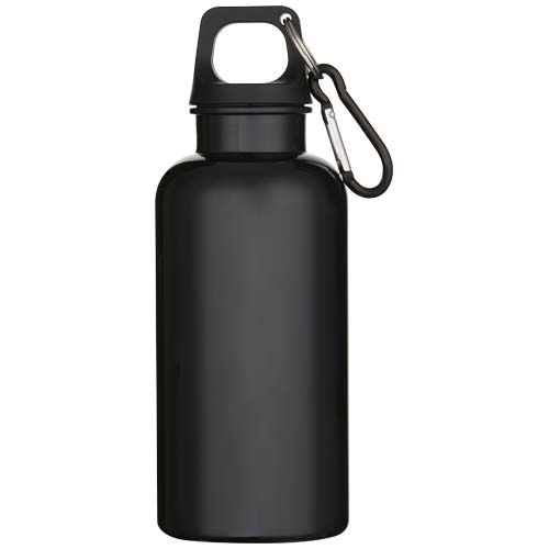 PF100863-10Oregon 400 ml einfarbige RS-zertifizierte Trinkflasche aus recyceltem Kunststoff mit Karabinerhaken
