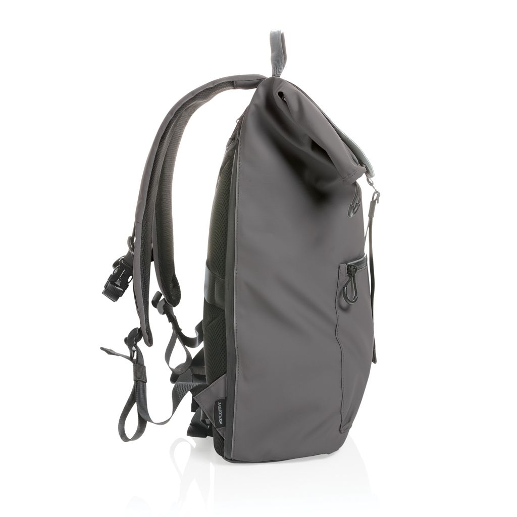 XDP762_90-2Impact AWARE™ RPET wasserabweisender 15.6_ Laptop-Rucksack_ anthrazit