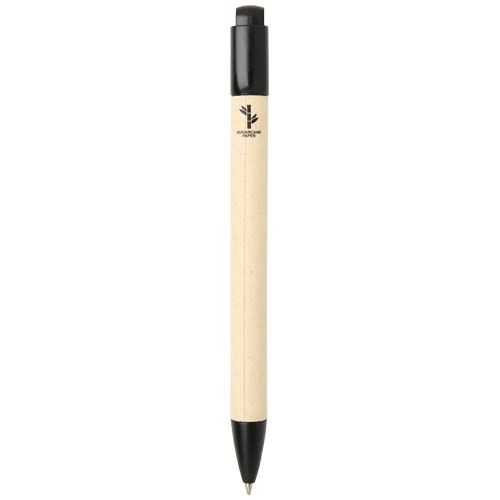 PF107983-4Liliana Zuckerrohrpapier Kugelschreiber _blaue Mine_ schwarz