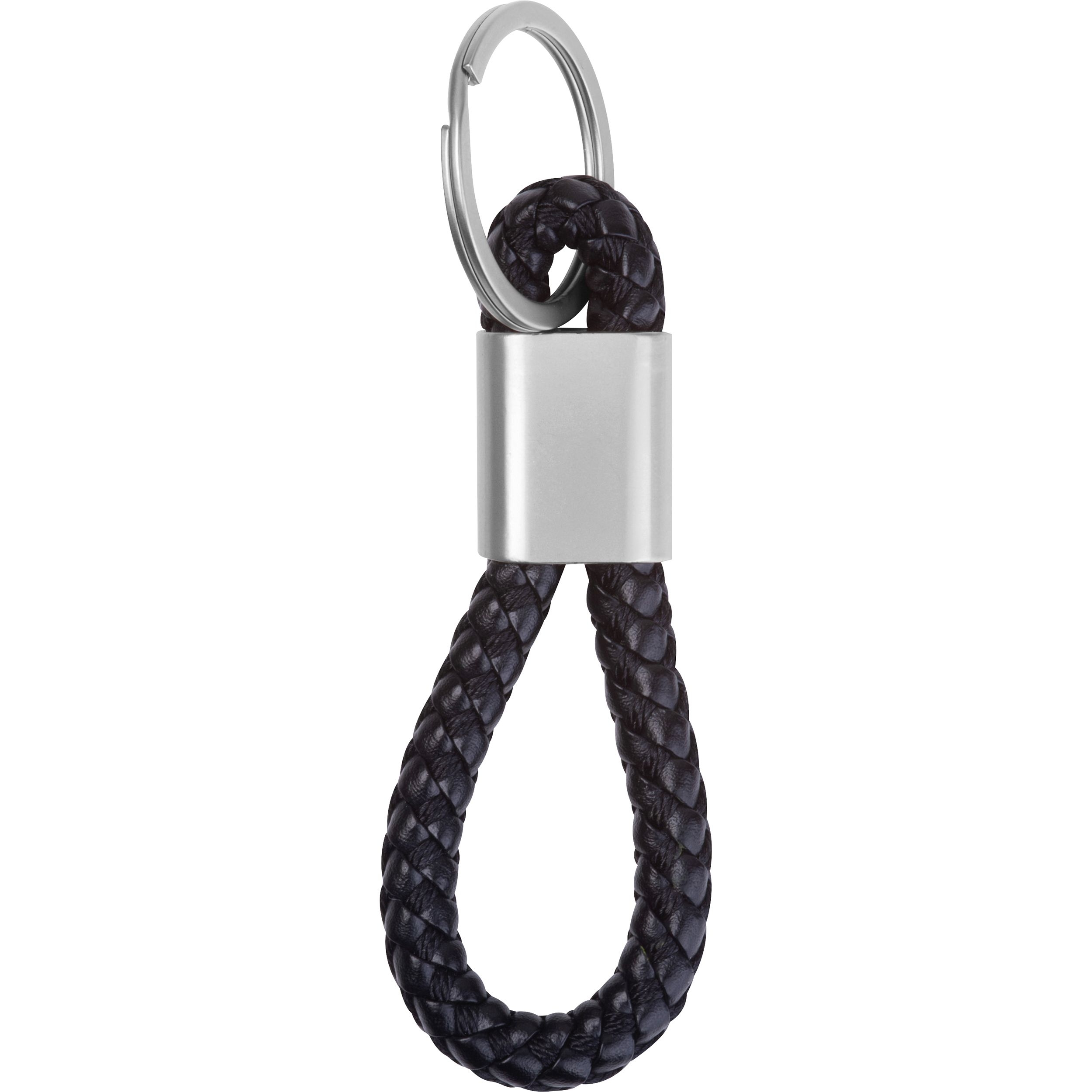 MA95466-03Metall-Schluesselanhaenger mit Kordel ERNEST_ schwarz