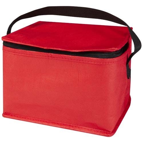 PF130082-2Spectrum Kuehltasche aus recyceltem GRS Non Woven fuer 6 Dosen 4 L_ rot