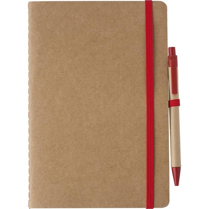 GI1015152-08Notizbuch aus recyceltem Karton _A5_ Theodore_ rot