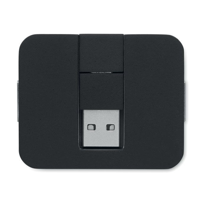 MO2254-03Square-C 4 Port USB Hub_ schwarz
