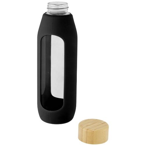 PF100666-4Tidan 600 ml Flasche aus Borosilikatglas mit Silikongriff_ schwarz