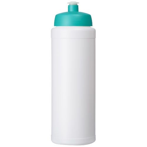 PF210689-6Baseline® Plus grip 750 ml Sportflasche mit Sportdeckel_ weiss_aquablau