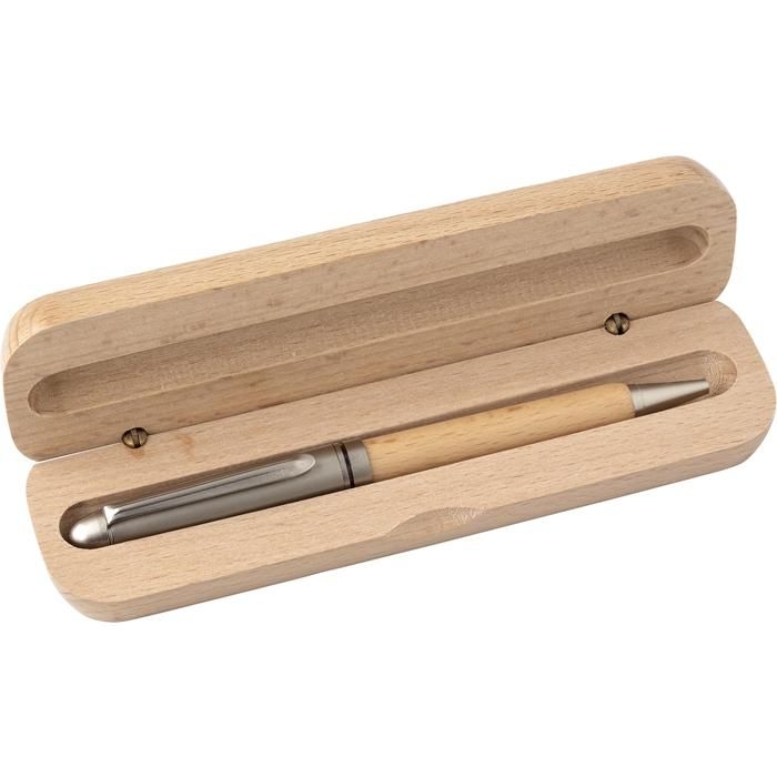 GI9157-11Kugelschreiber aus Buchenholz Tobias_ brown