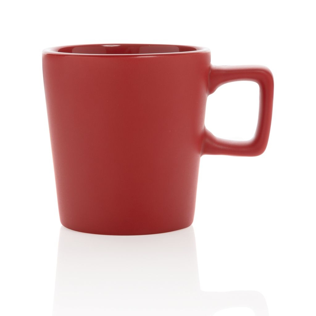 XDP434.05-4Moderne Keramik Kaffeetasse_ 300ml_ rot