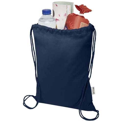 PF120791-5Peru Blend 180 g_m² Sportbeutel aus GRS recycelter Baumwolle 5L_ navy