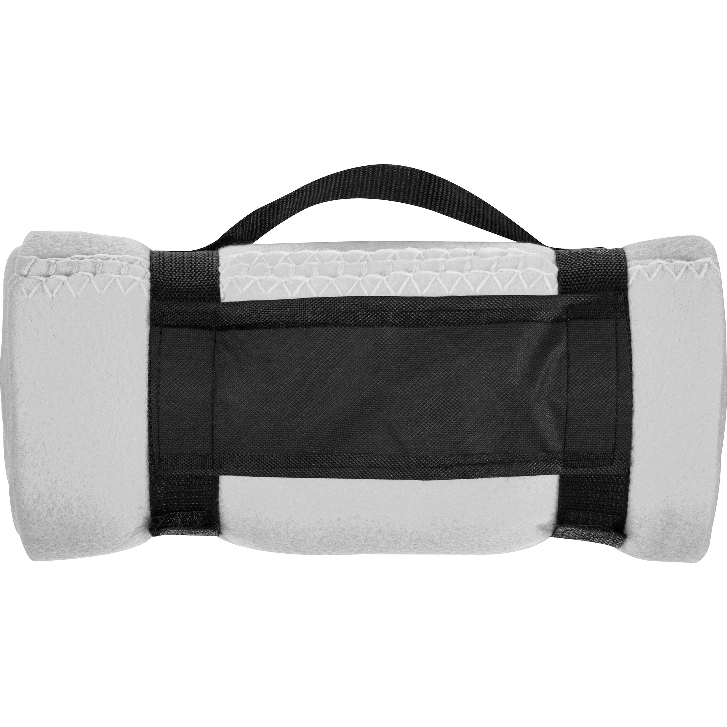 MA66902-06Fleecedecke mit Tragebanderole GIANFRANCO_ weiss