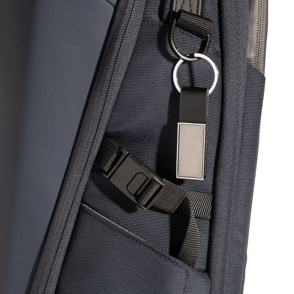 XDP191_64-01Schicker PU Schluesselanhaenger aus RCS recyc. Zinklegierung_ schwarz