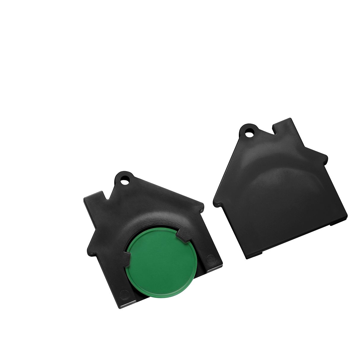 HE7516-2-6Chiphalter mit 1€-Chip _Haus_ gruen_ schwarz