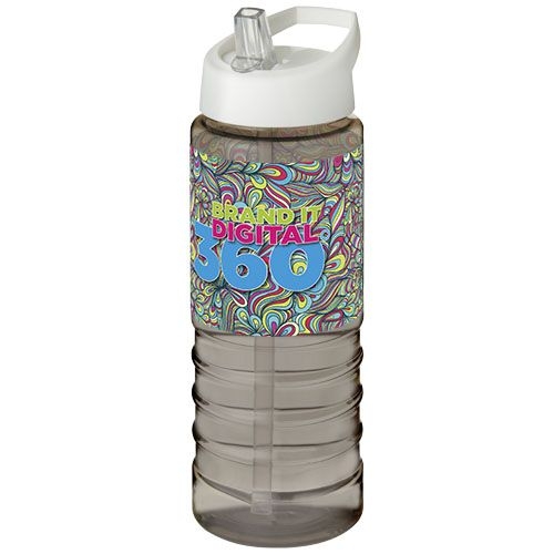 PF210877-4H2O Active® Treble 750 ml Sportflasche mit Ausgussdeckel_ kohle_weiss