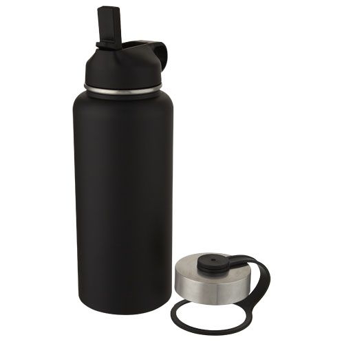 PF100682-2Supra 1 l Kupfer-Vakuum Isolierflasche mit 2 Deckeln_ schwarz