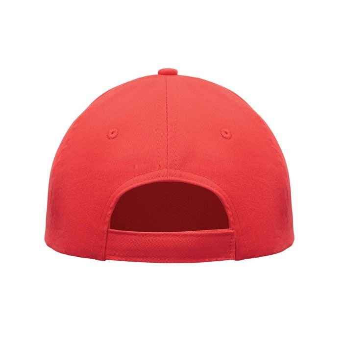 MO2345-35Sunny Baseball cap 5 panels 180gr_ weiss_rot