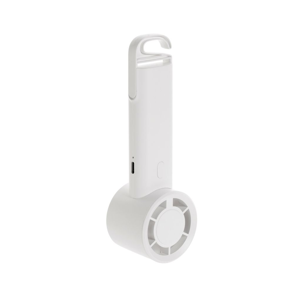 XDP457.07-03Twist wiederaufladbarer tragbarer Ventilator aus RCS rABS_ weiss