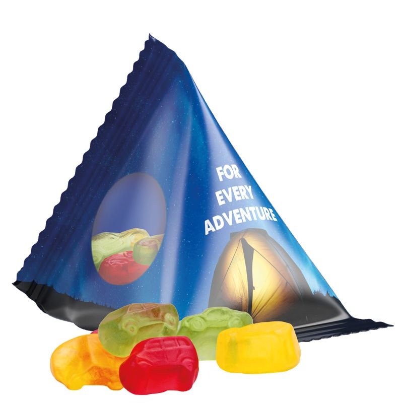 JG10063-10Tetraeder 15 g Trolli Fruchtgummi Standardformen_ Automischung_ transparente Folie
