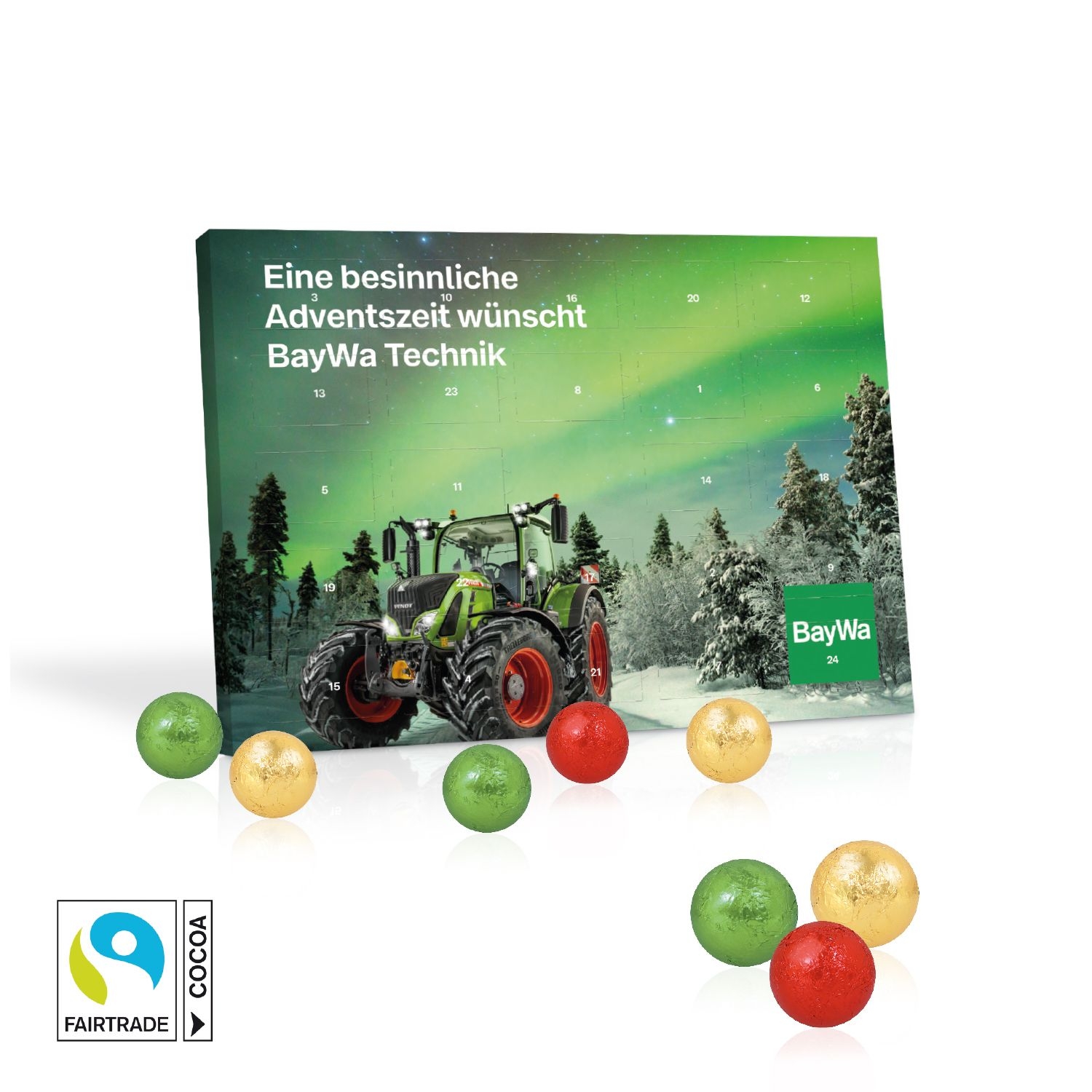 CD95195Tisch-Adventskalender mit Fairtrade® Schokolade