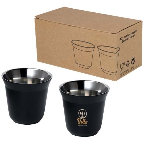 PF100804-2Duo 80 ml RCS-zertifiziertes Espressotassen Set aus Edelstahl _ schwarz