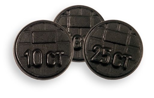 SW1314-1Lakritz Muenzen Werbetuete_Lakritz Muenzen_ weisse Folie