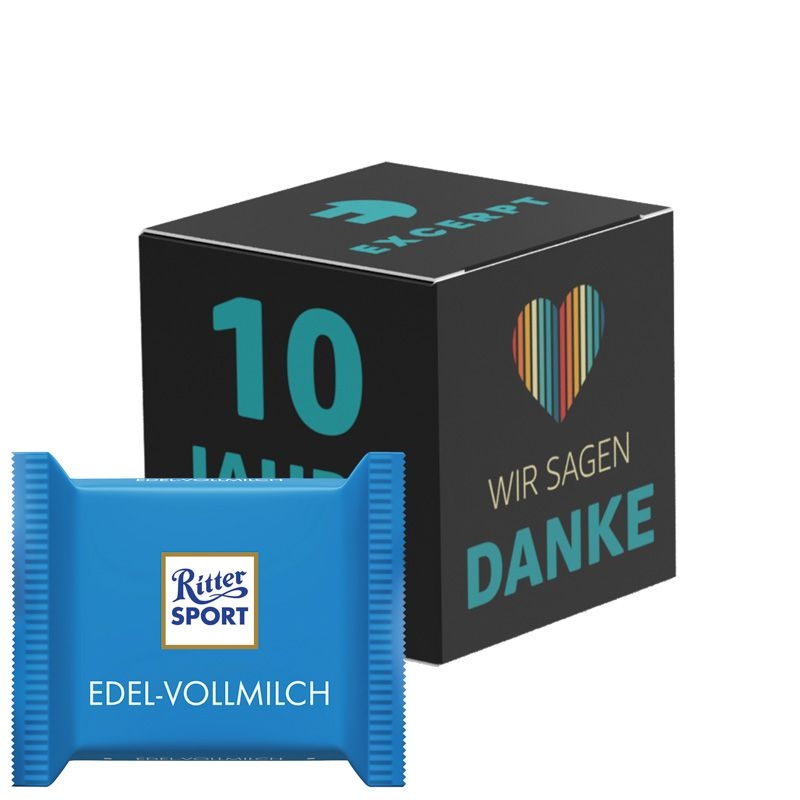 JG10189-5Werbewuerfel Ritter Sport_ Ritter Sport Mini_ Vollmilch