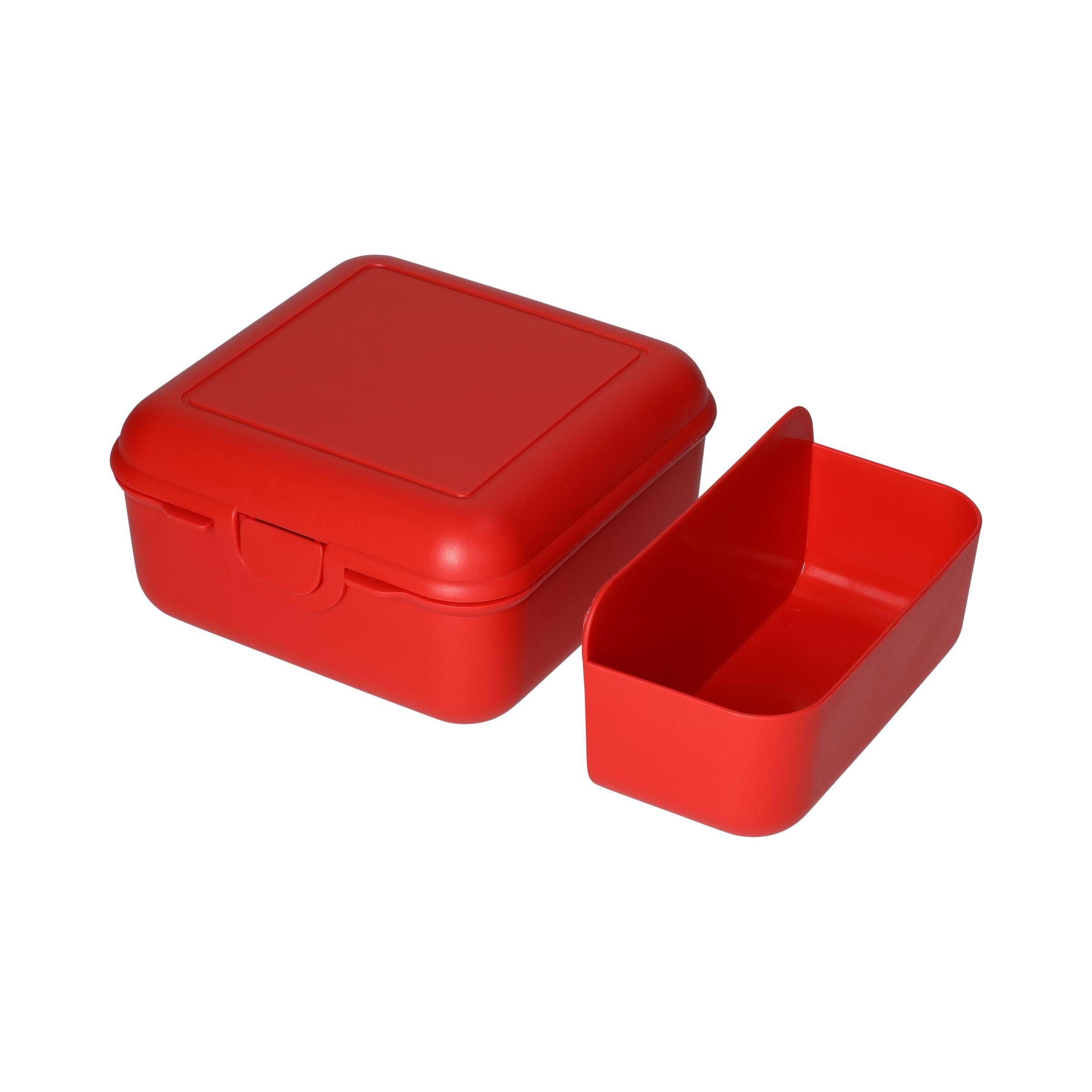 EL05301-3Vorratsdose _Cube_ deluxe_ mit Trennschale_ standard-rot