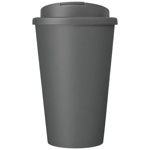 Americano® Eco 350 ml recycelter Becher mit auslaufsicherem Deckel, grau