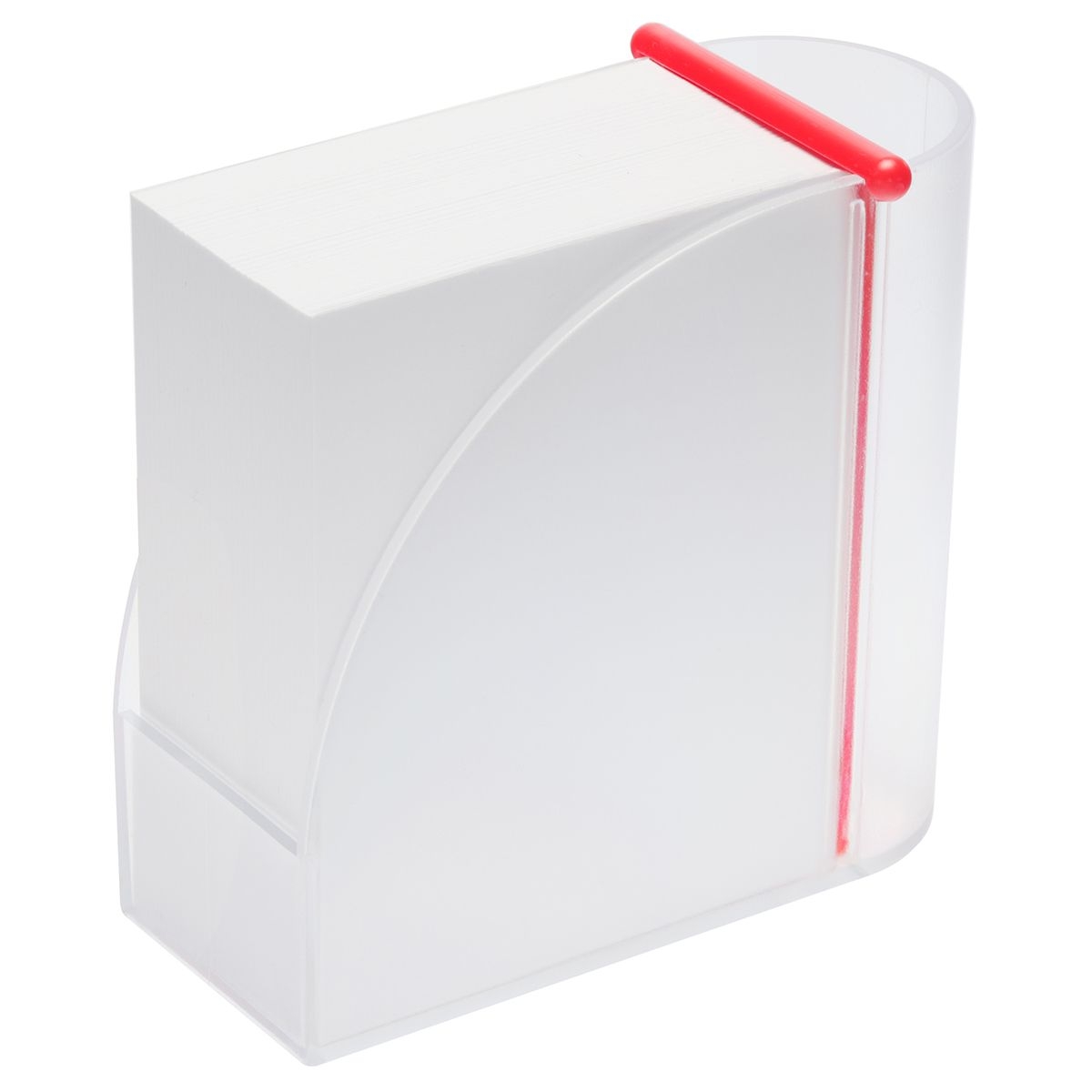 HE8268KPC-F7-1Zettelbox mit Koecher _Design_ gefrostet glasklar_ rot