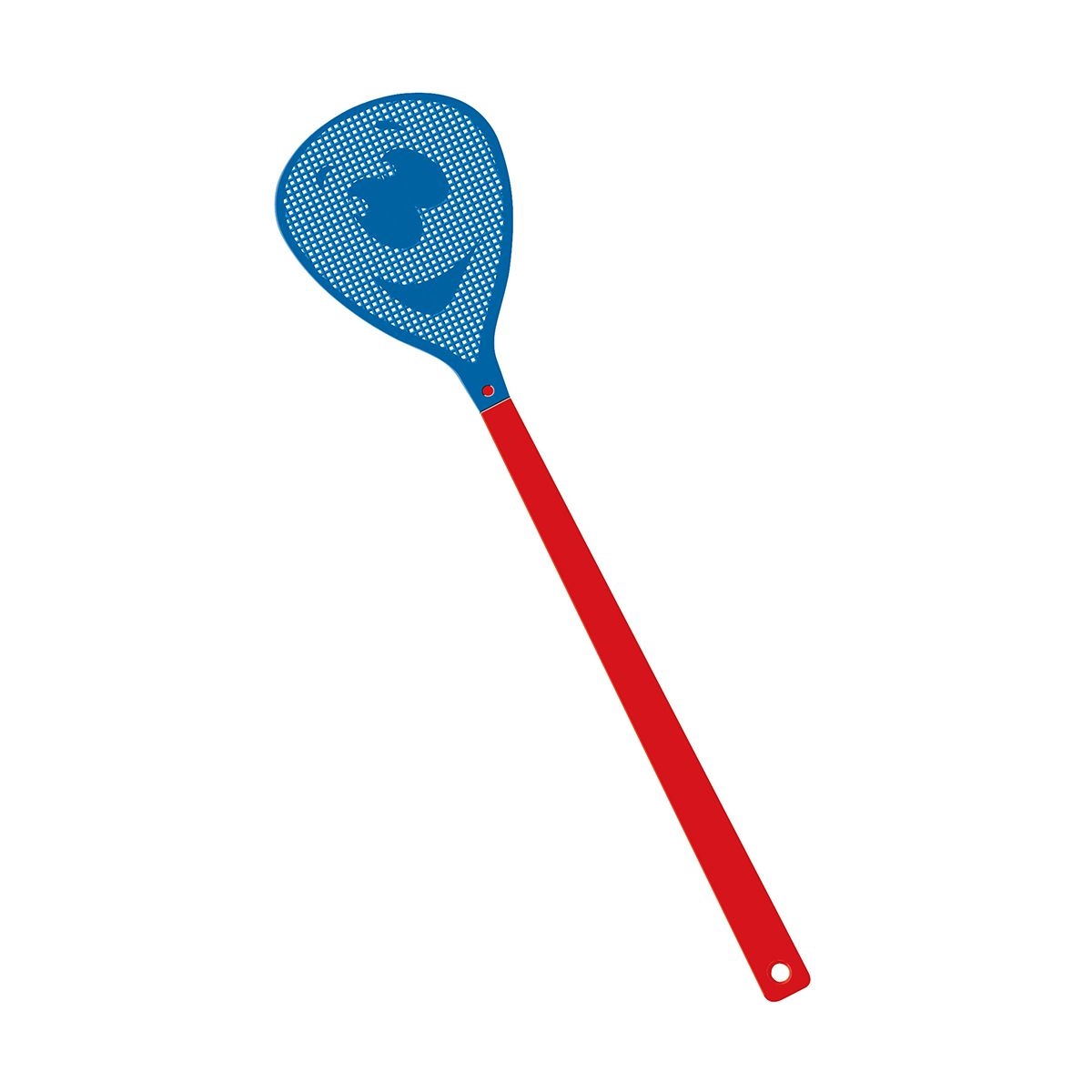 HE7852-1-3Fliegenklatsche _Gesicht_ rot_ blau