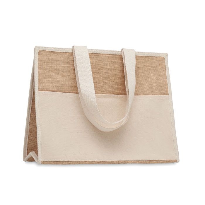 MO6160-13Campo De Geli Jute-Canvas Shopping Tasche_ beige