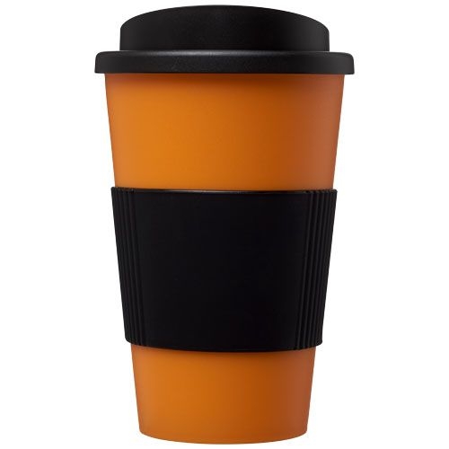 PF210002-21Americano® 350 ml Isolierbecher mit Schutzring_ orange_schwarz