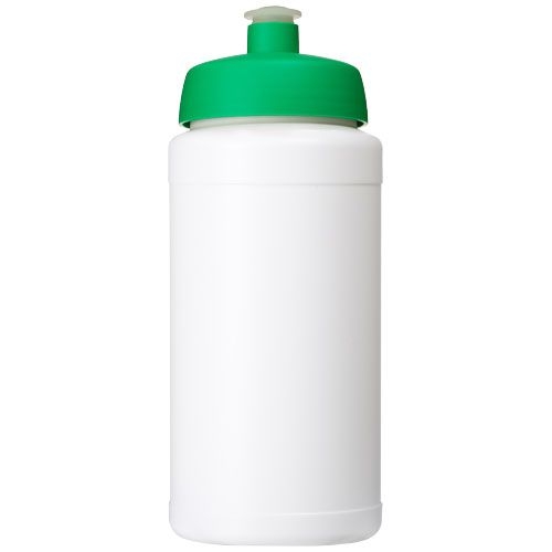 PF210688-7Baseline® Plus 500 ml Flasche mit Sportdeckel_ weiss_gruen