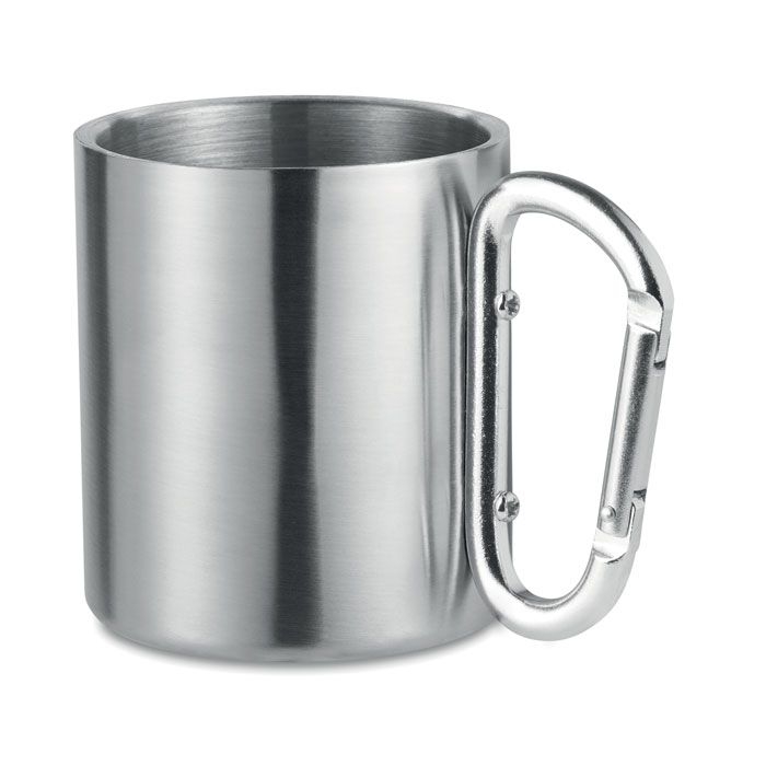 MO8313-16Trumbo Trinkbecher mit Karabiner_ mattsilber