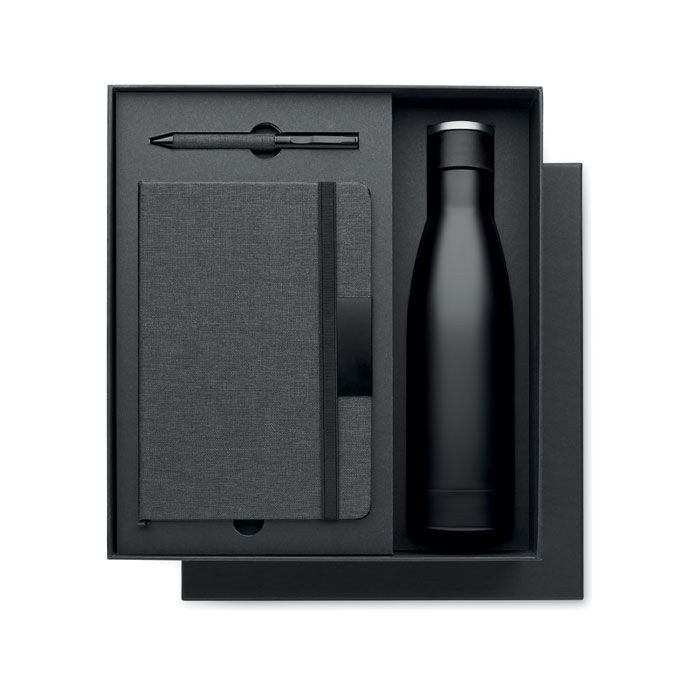 MO2162-03Yokoso Set Notizbuch mit Flasche_ schwarz