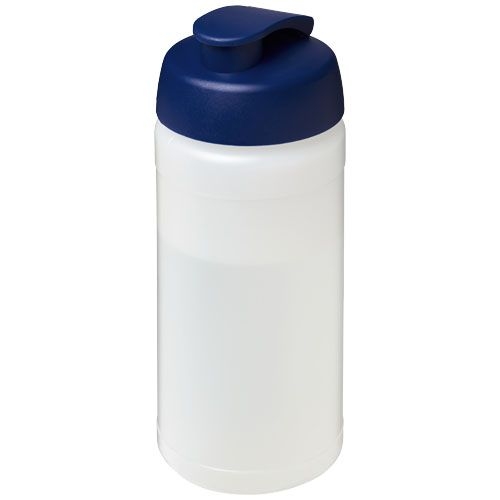 PF210068-18Baseline® Plus 500 ml Sportflasche mit Klappdeckel_ transparent_blau