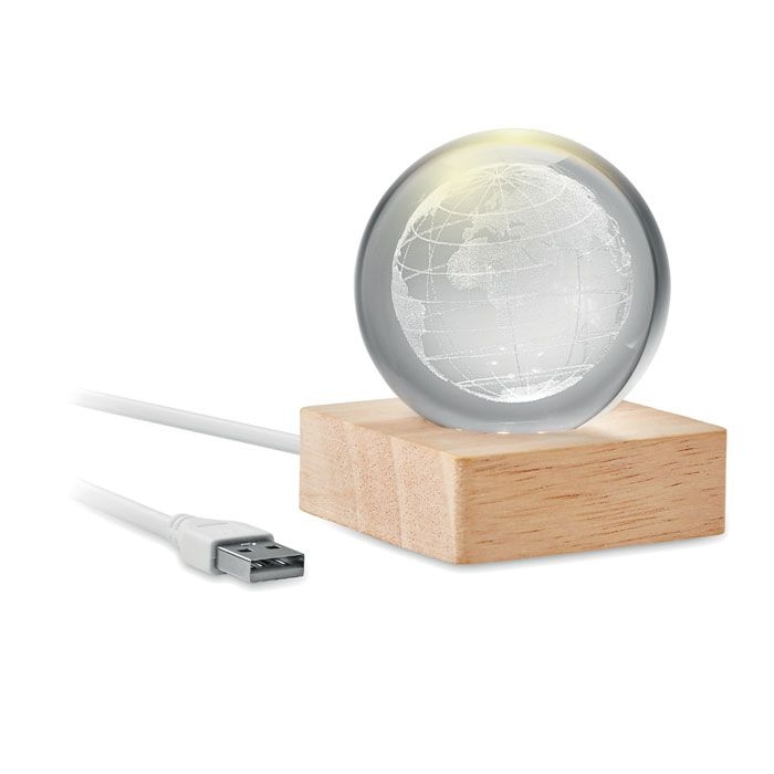 MO2690-40Globe Light LED-Glaskugel Globus_ holz