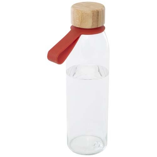 PF100853-2Porto 500 ml Glas-Flasche mit Silikongriff und Bambusdeckel _ ziegelstein