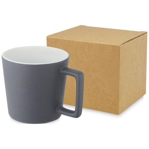 PF100900-1Cali 370 ml Keramiktasse mit matter Oberflaeche_ weiss_grau matt