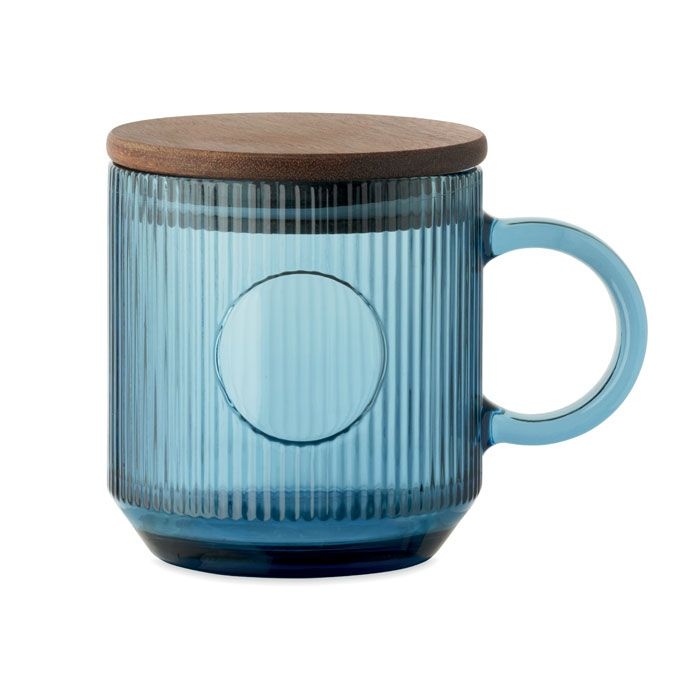 MO2752-23Vitrio Mug Gerippter Glasbecher 300ml_ transparent blau