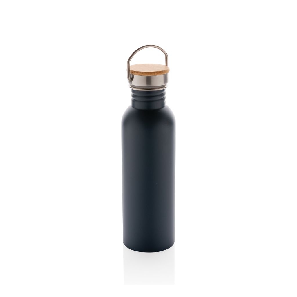 XDP436.83-5Moderne Stainless-Steel Flasche mit Bambusdeckel_ blau