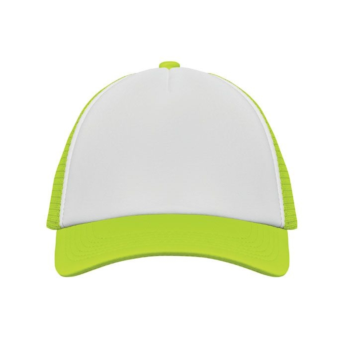 MO2269-84Bubble Truckers Cap_ weiss_neongelb