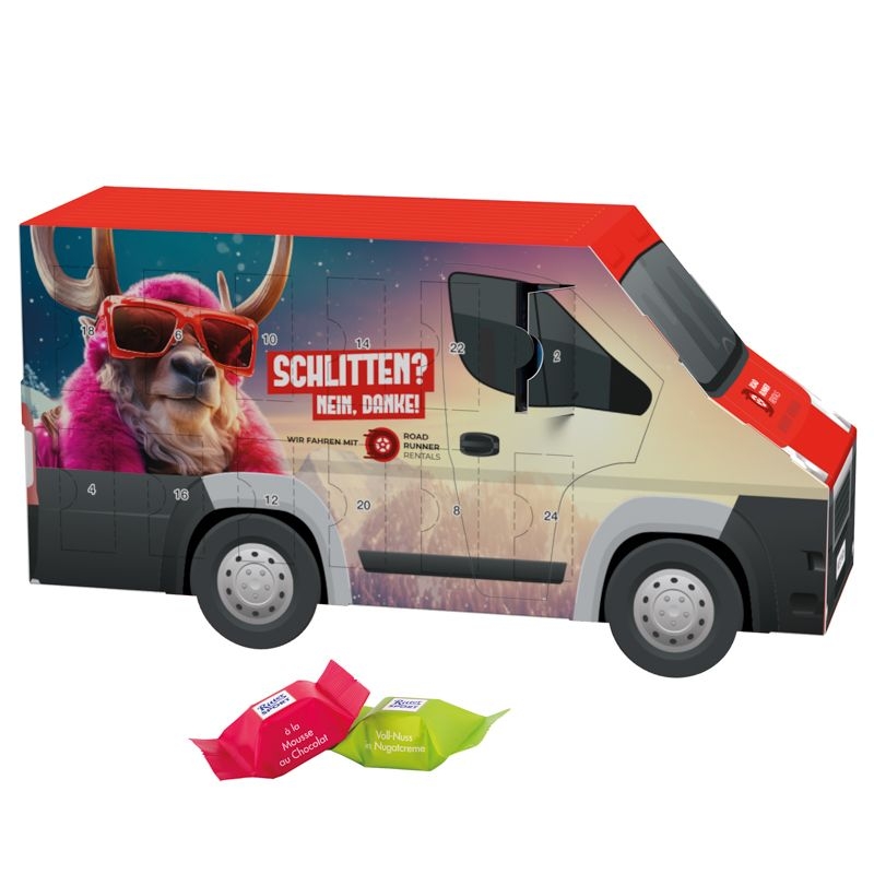 JG20130-1Adventskalender Transporter Ritter SPORT_ Ritter Sport Schokowuerfel_ Motiv-Vorlage