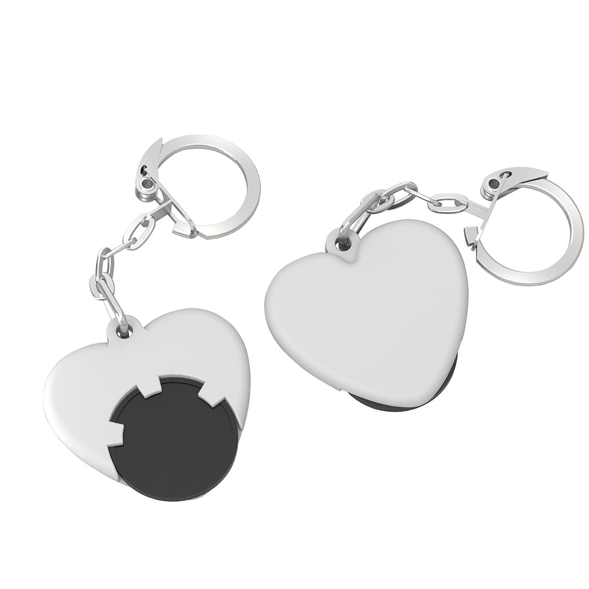 HE8652K-6-0Chiphalter mit 1€-Chip _Herz_ schwarz_ weiss