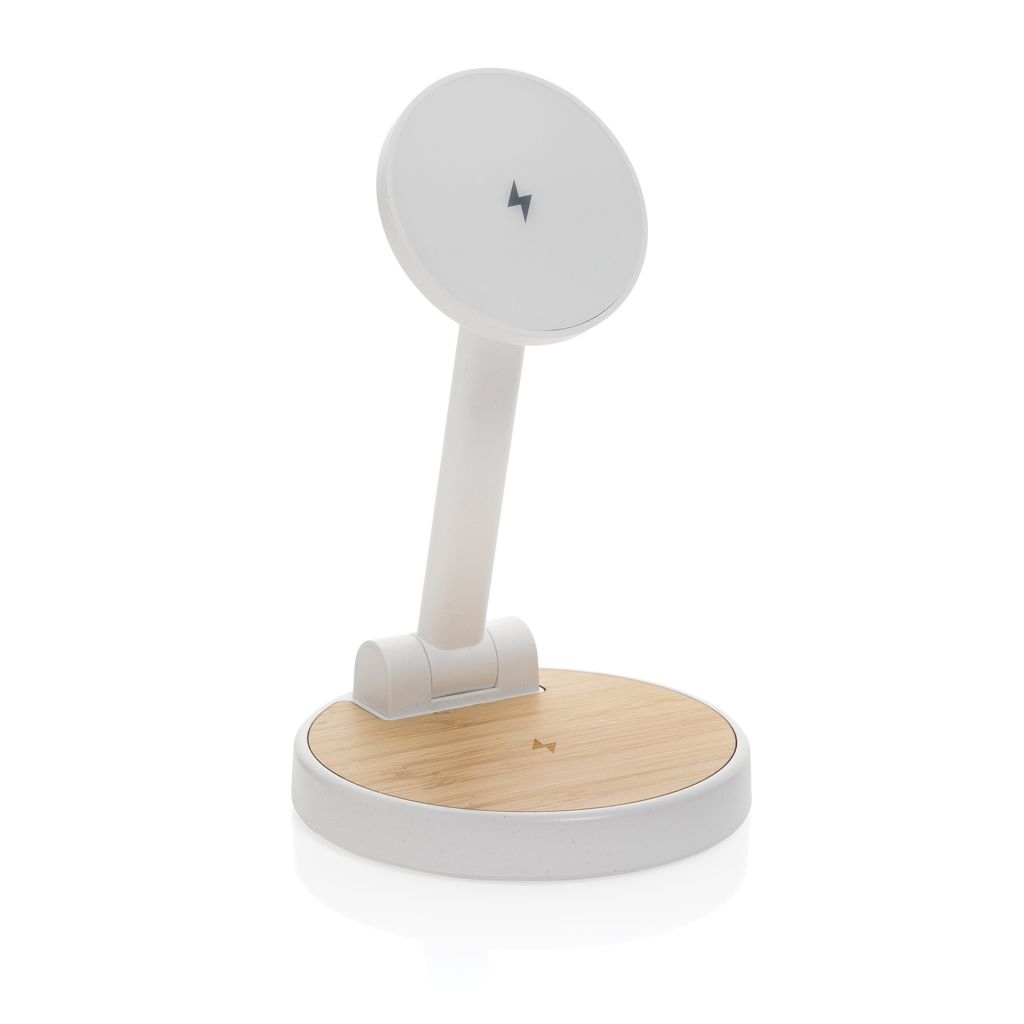 XDP309.00-03Ontario 2-in-1 15W magnetischer Ladestaender aus RCS rPlastik_ weiss