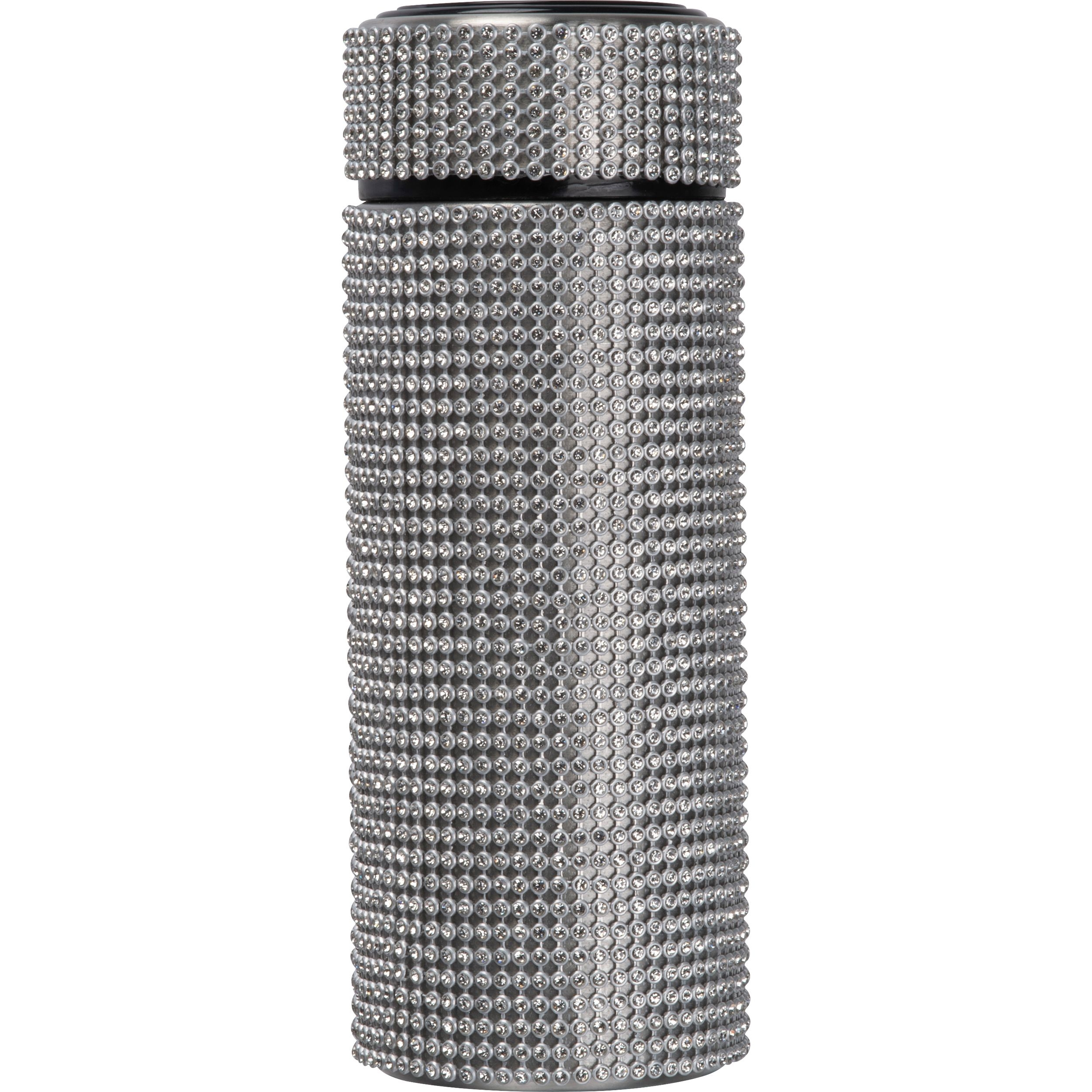 MA85225-07Vakuum Edelstahltrinkflasche mit Strassstein-Akzenten EDWARD_ silbergrau
