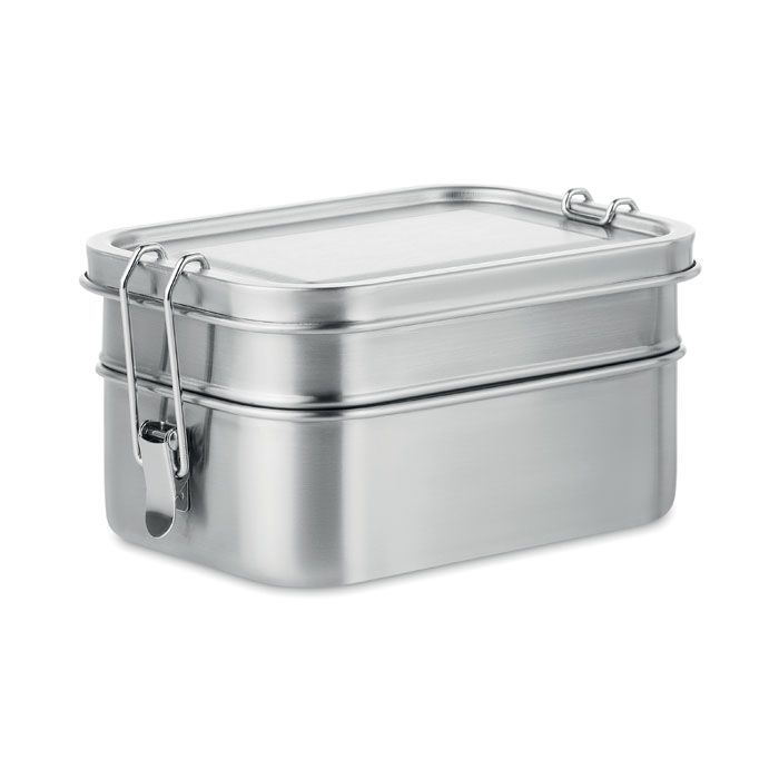 MO6212-16Double Chan Lunchbox aus Edelstahl_ mattsilber