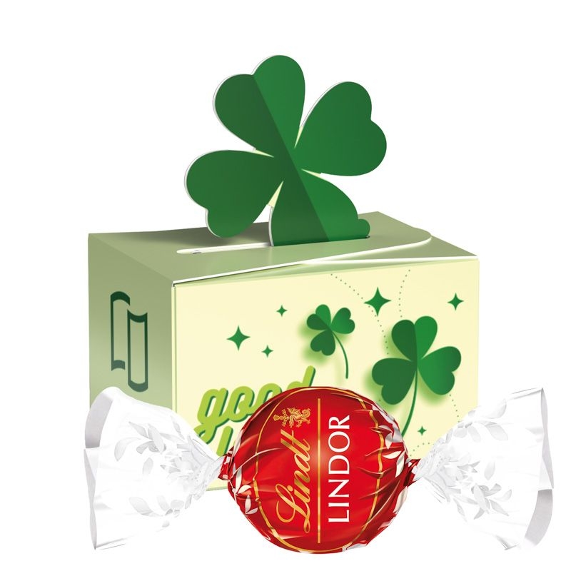 JG10184-1Geschenkbox Mini Kleeblatt LINDOR_ Lindor Milch Kugeln